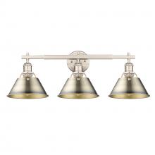  3306-BA3 PW-AB - Orwell 3-Light Vanity Light in Pewter with Aged Brass